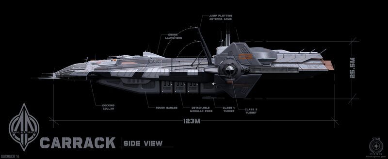 Carrack Spaceship — Black