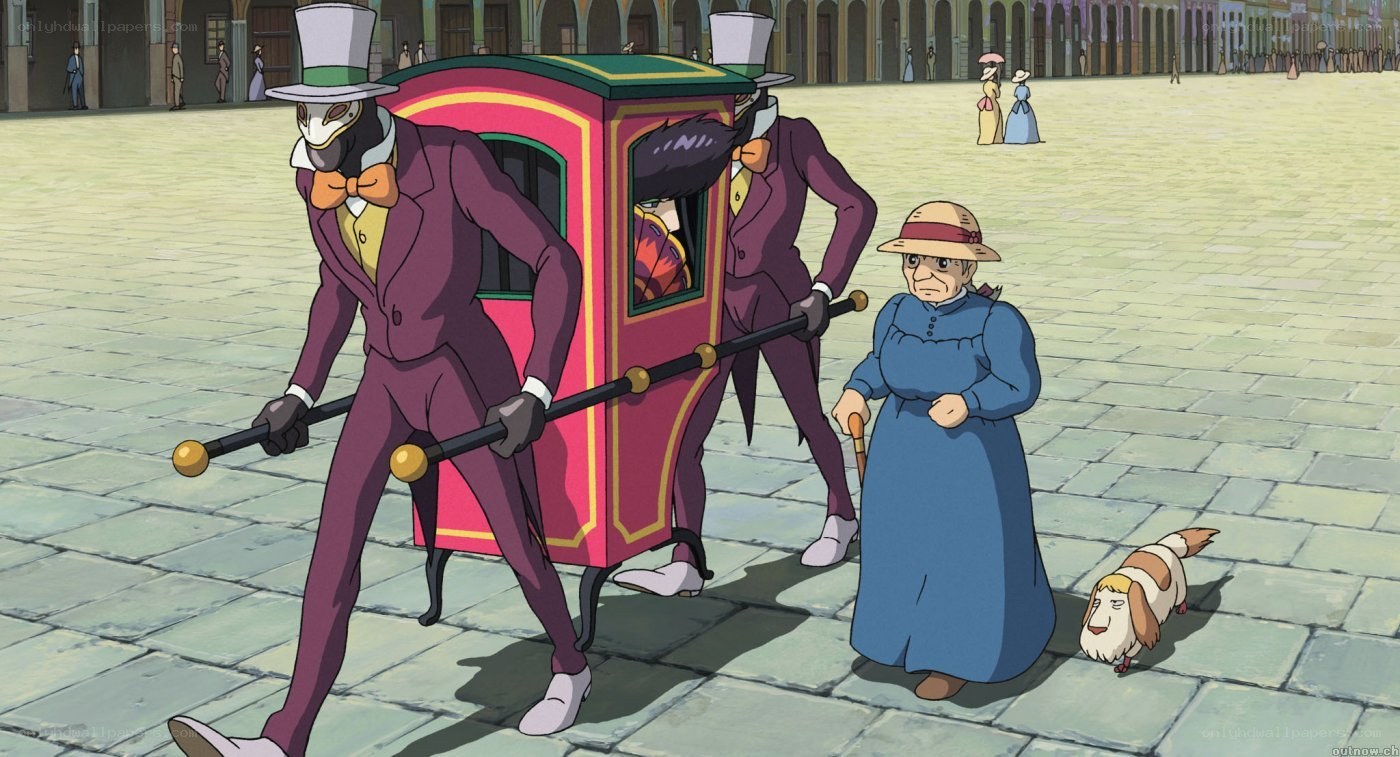 Carriage drivers in a town square