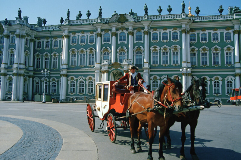 Carriage in front of palace