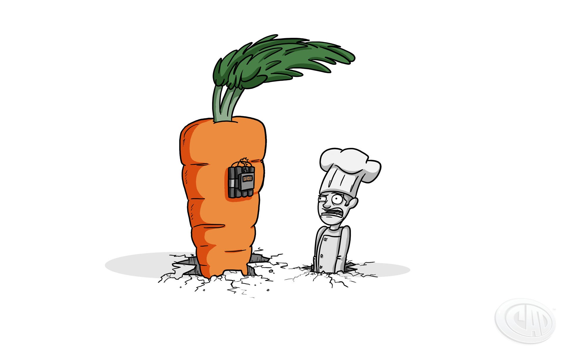 Carrot bomb cartoon