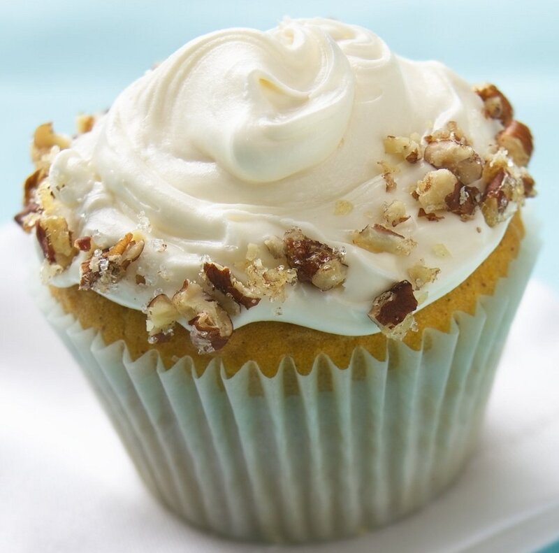 carrot cake cupcake with frosting
