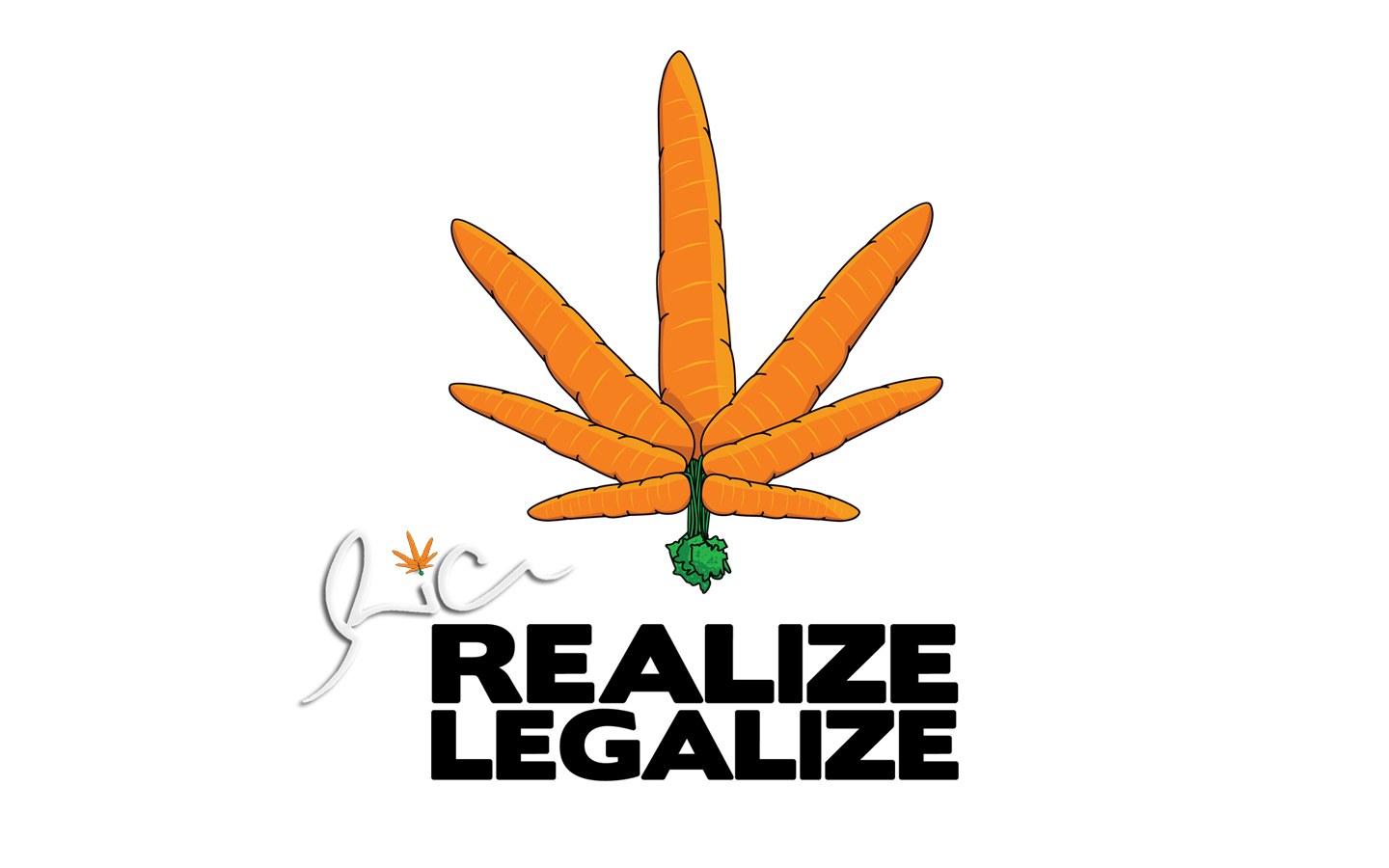 Carrot cannabis leaf logo