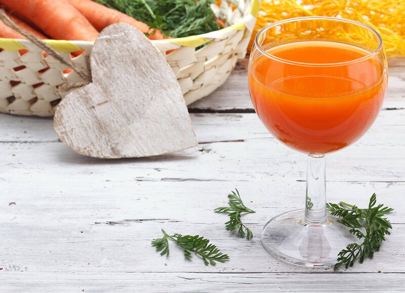 Carrot juice in a glass