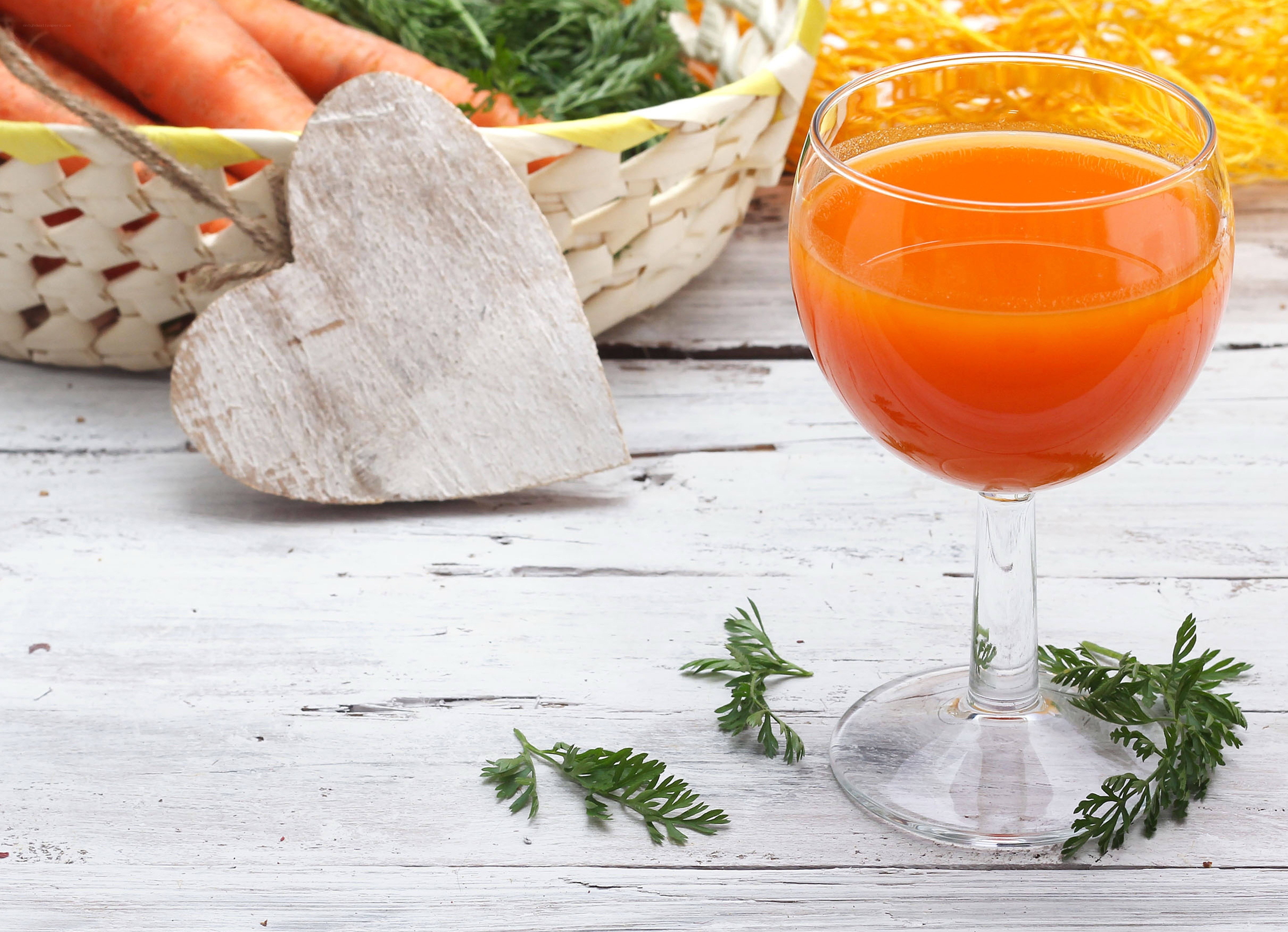 Carrot juice in a glass