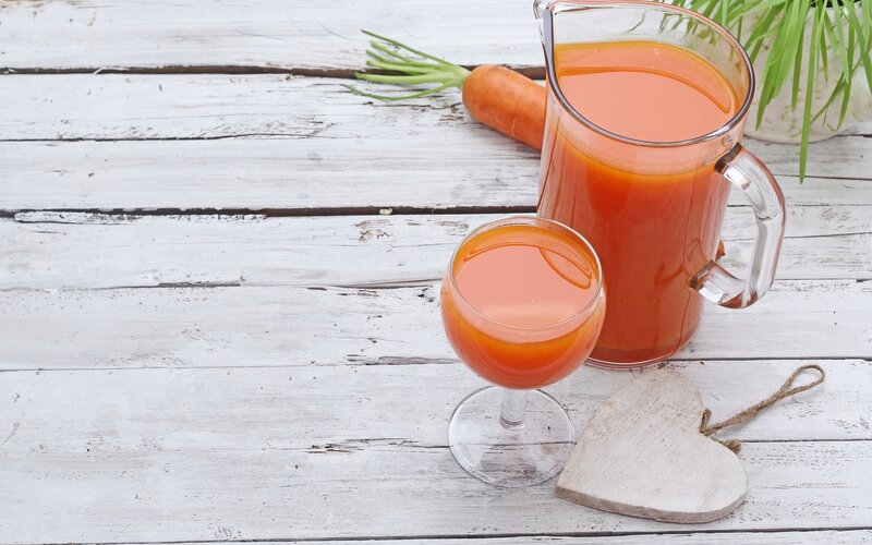Carrot Juice in Glass — Orange, Calm, Photograph
