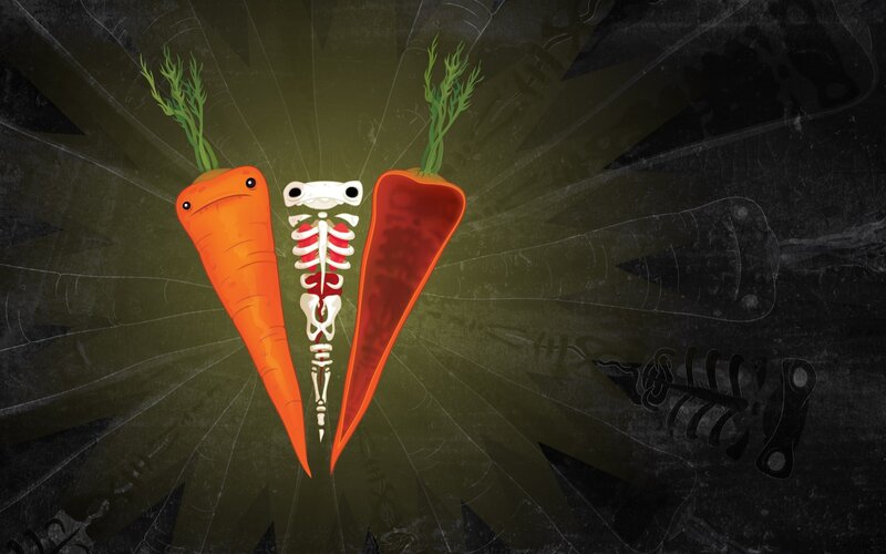 Carrot Skeleton Illustration — Orange