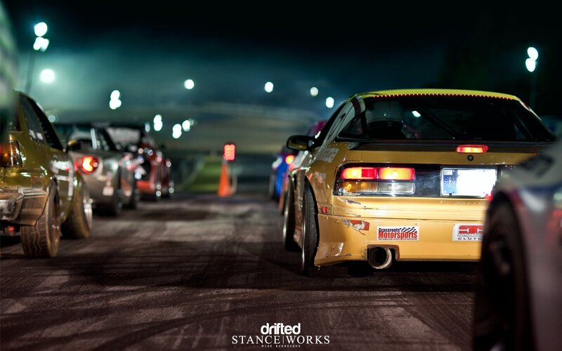cars at a night race