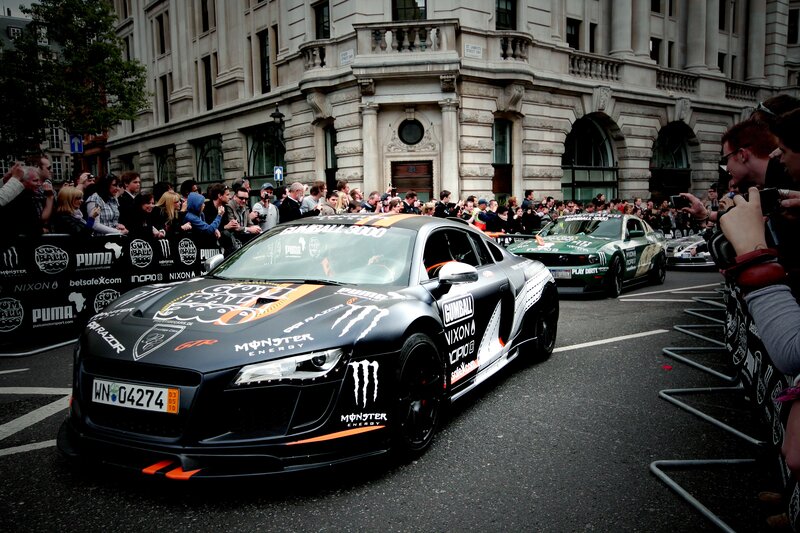 Cars at a street event