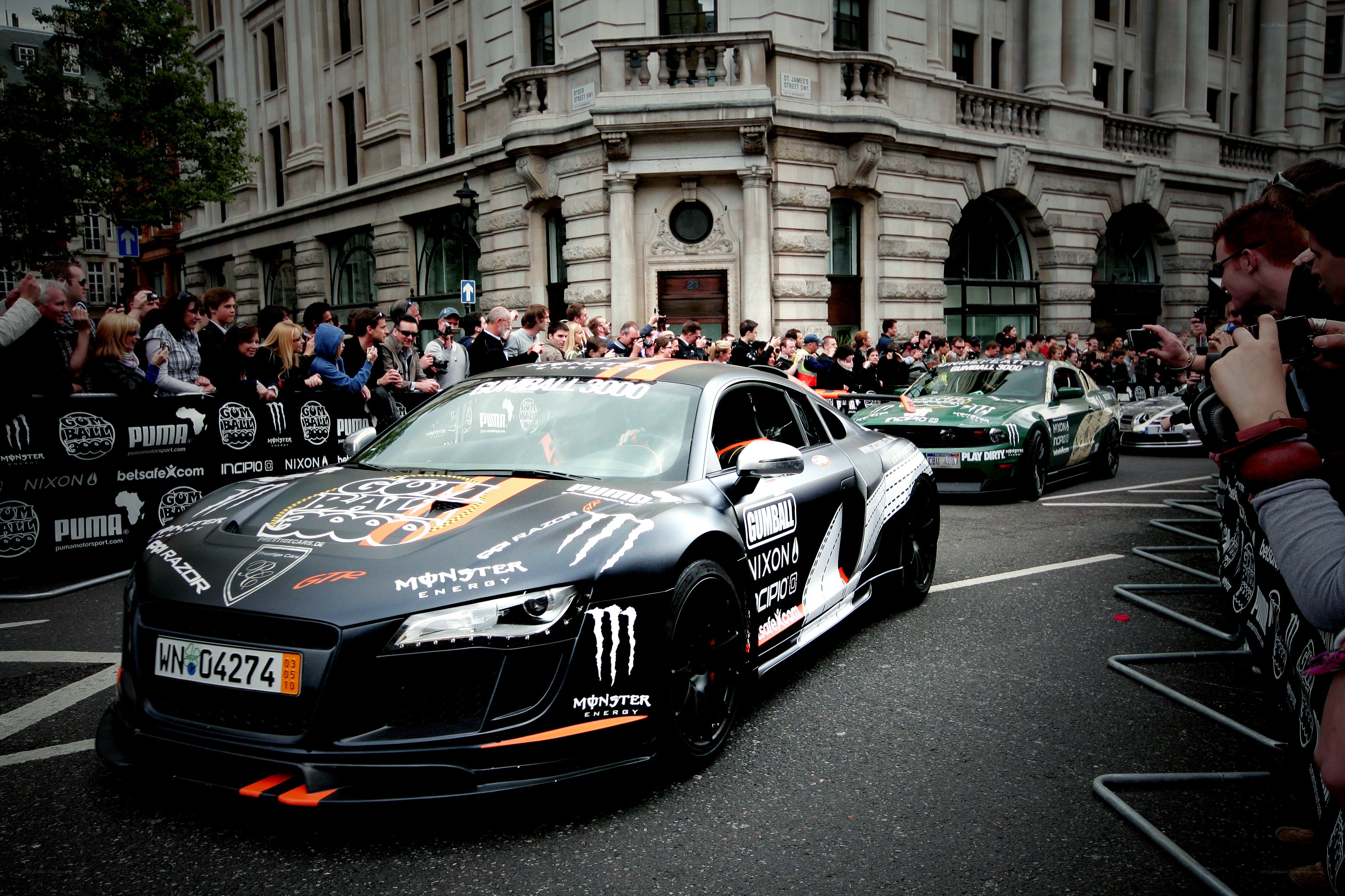 Cars at a street event