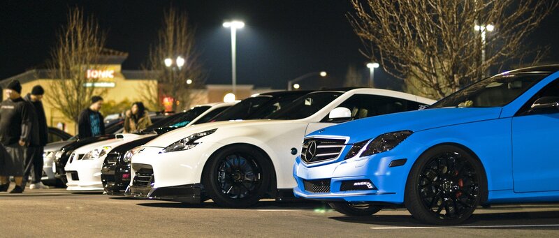cars at night car show