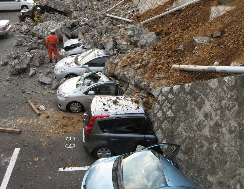 Cars Buried in Debris