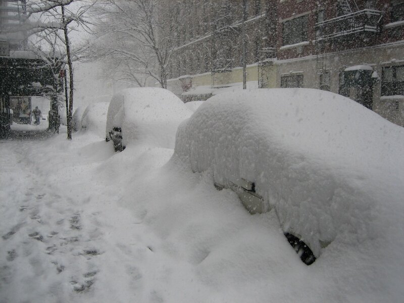 Cars Buried in Snow — White
