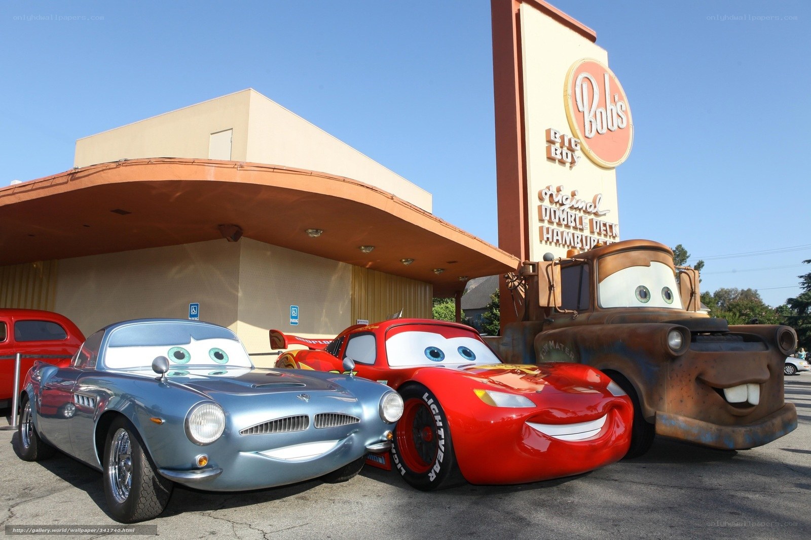 Cars characters at Bob's Big Boy