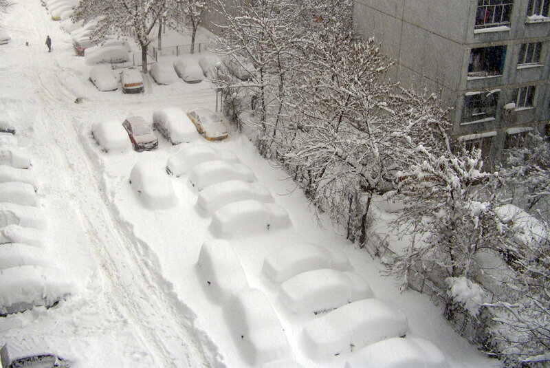 Cars Covered in Snow