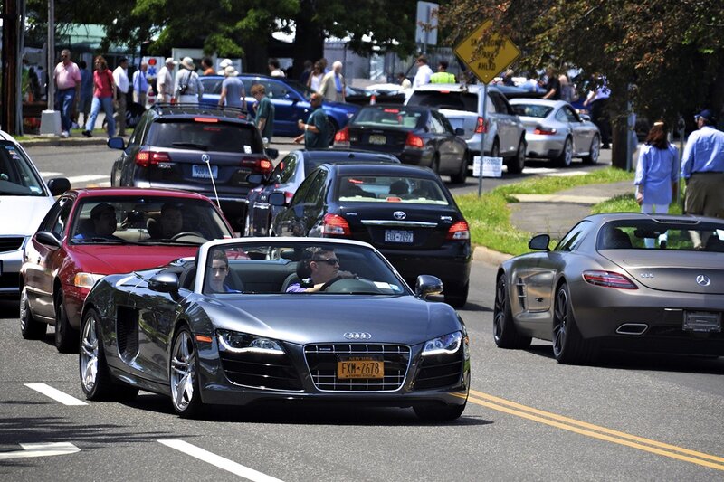 Cars driving on a sunny day