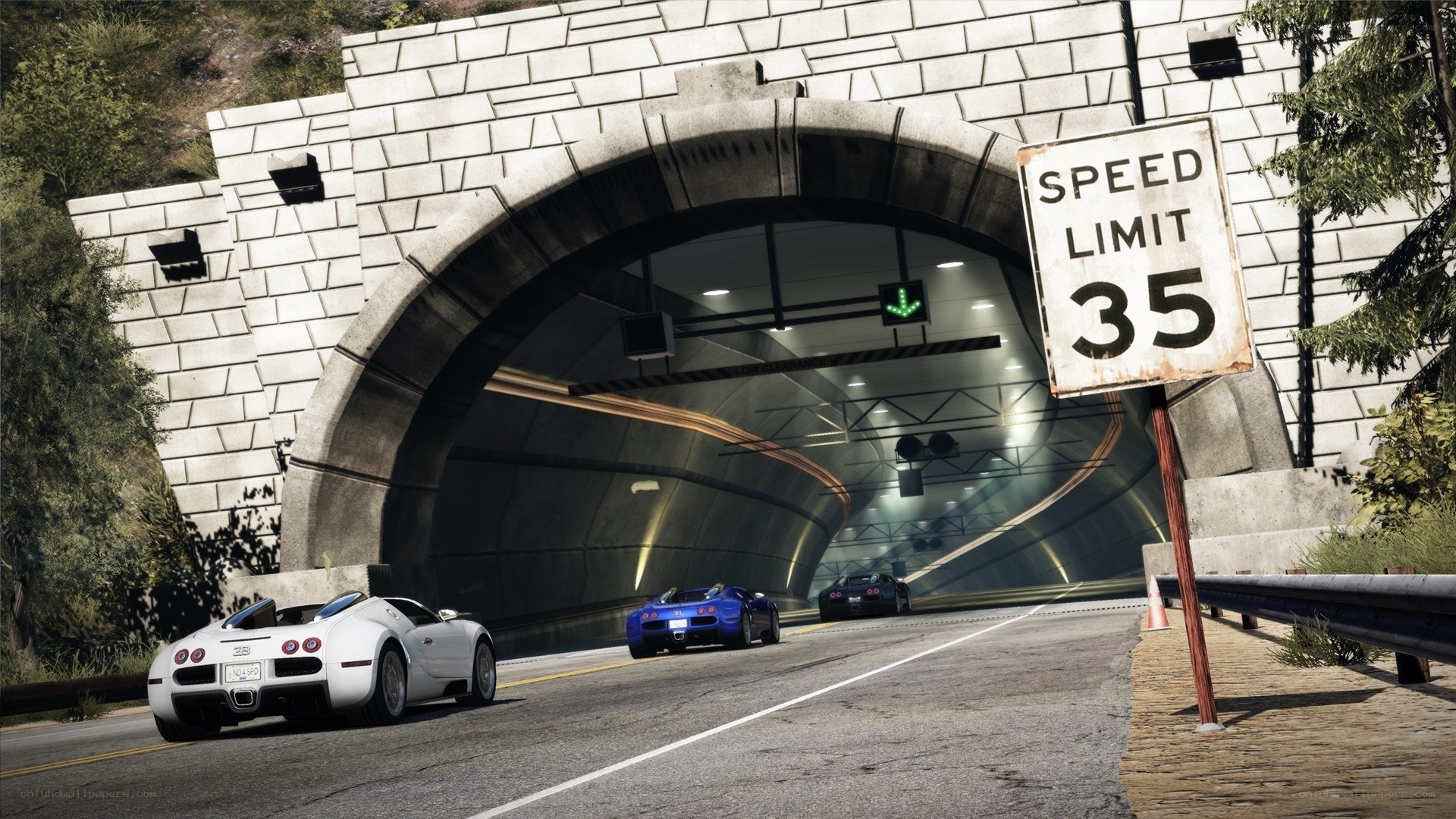 cars entering tunnel