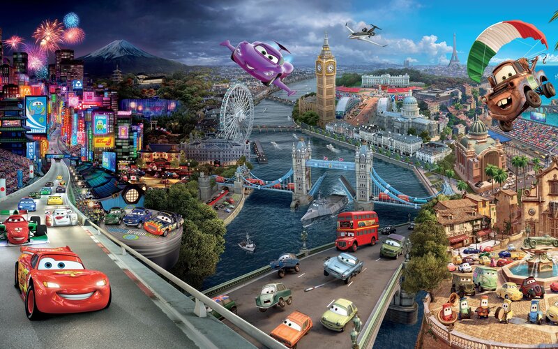 Cars in a Cityscape