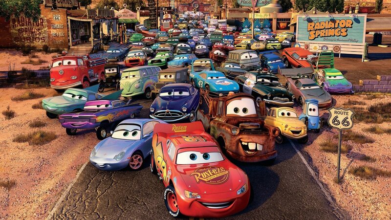 Cars in a Desert Town — Red