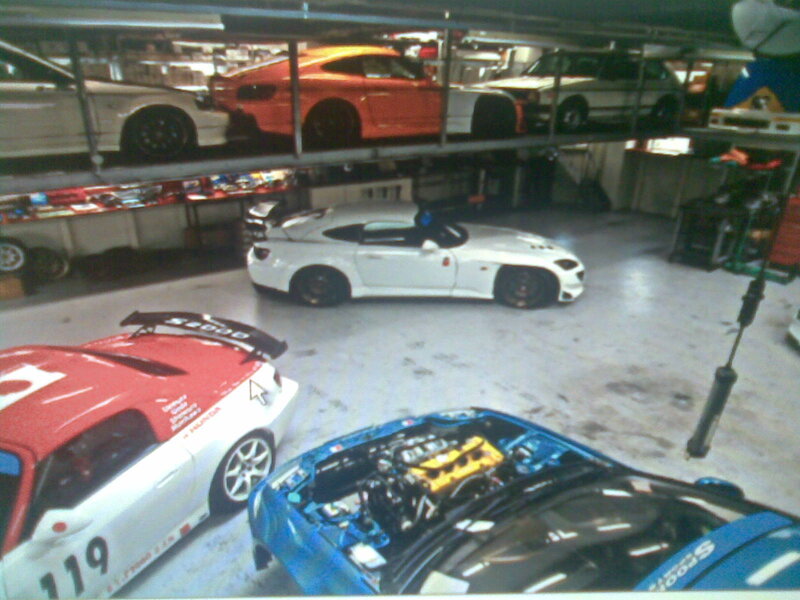 Cars in a garage