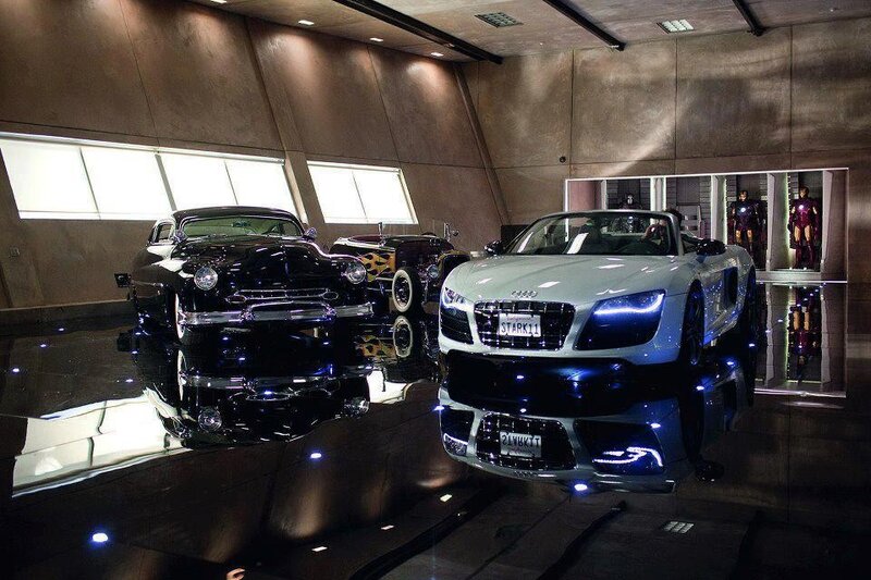 Cars in a high-tech garage