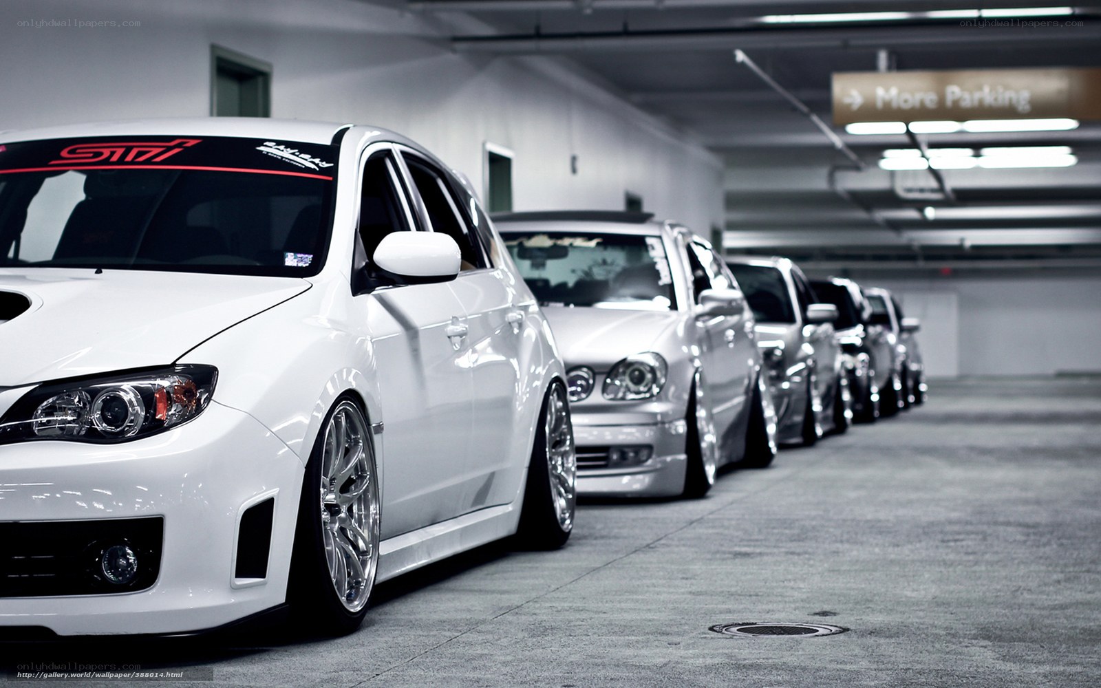 cars in a parking garage