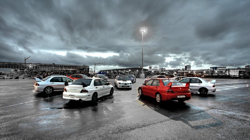 cars in a parking lot