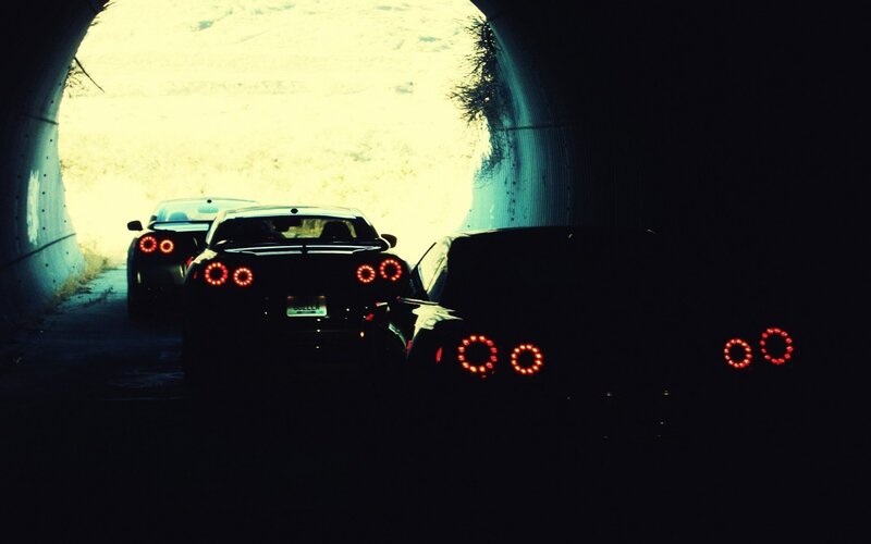 Cars in a Tunnel — Black