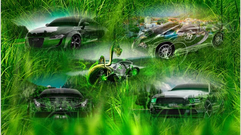 Cars in Grass