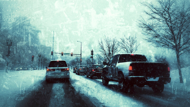 Cars in Snowstorm