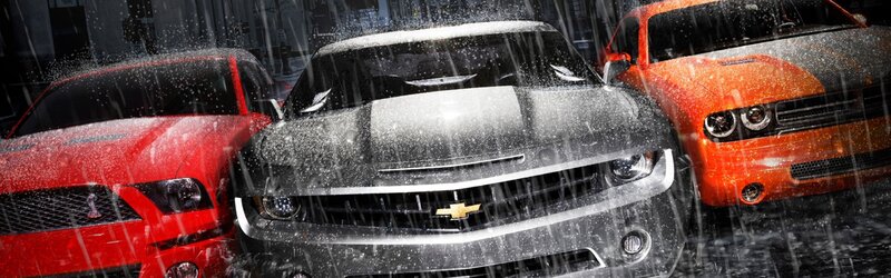 Cars in the rain