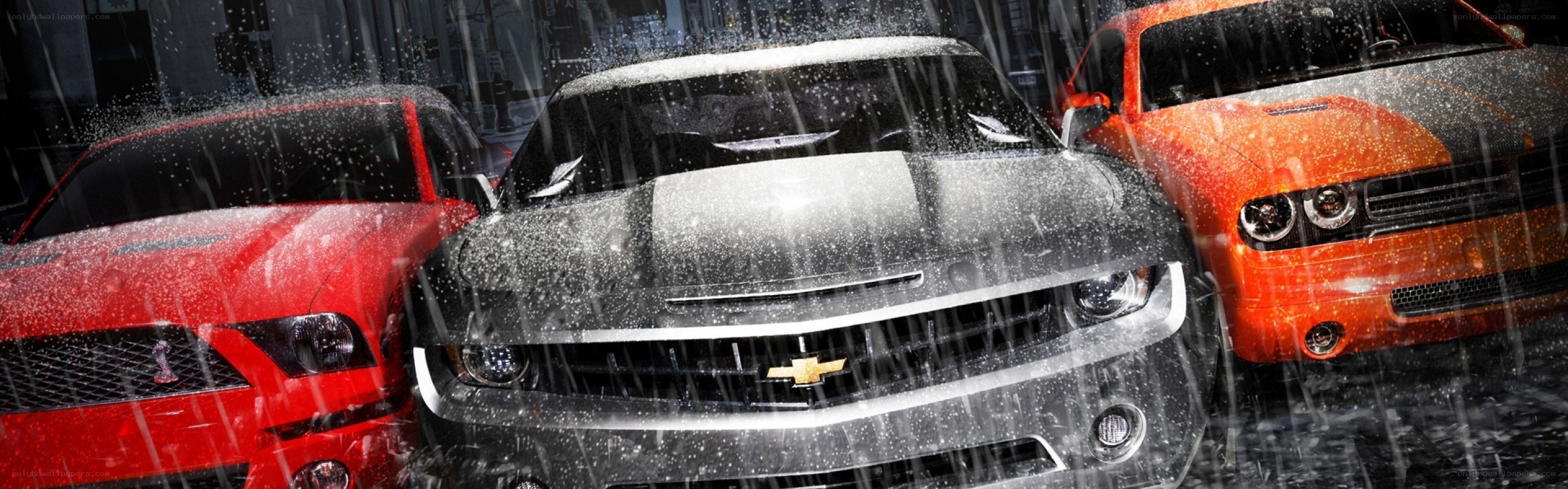 Cars in the rain