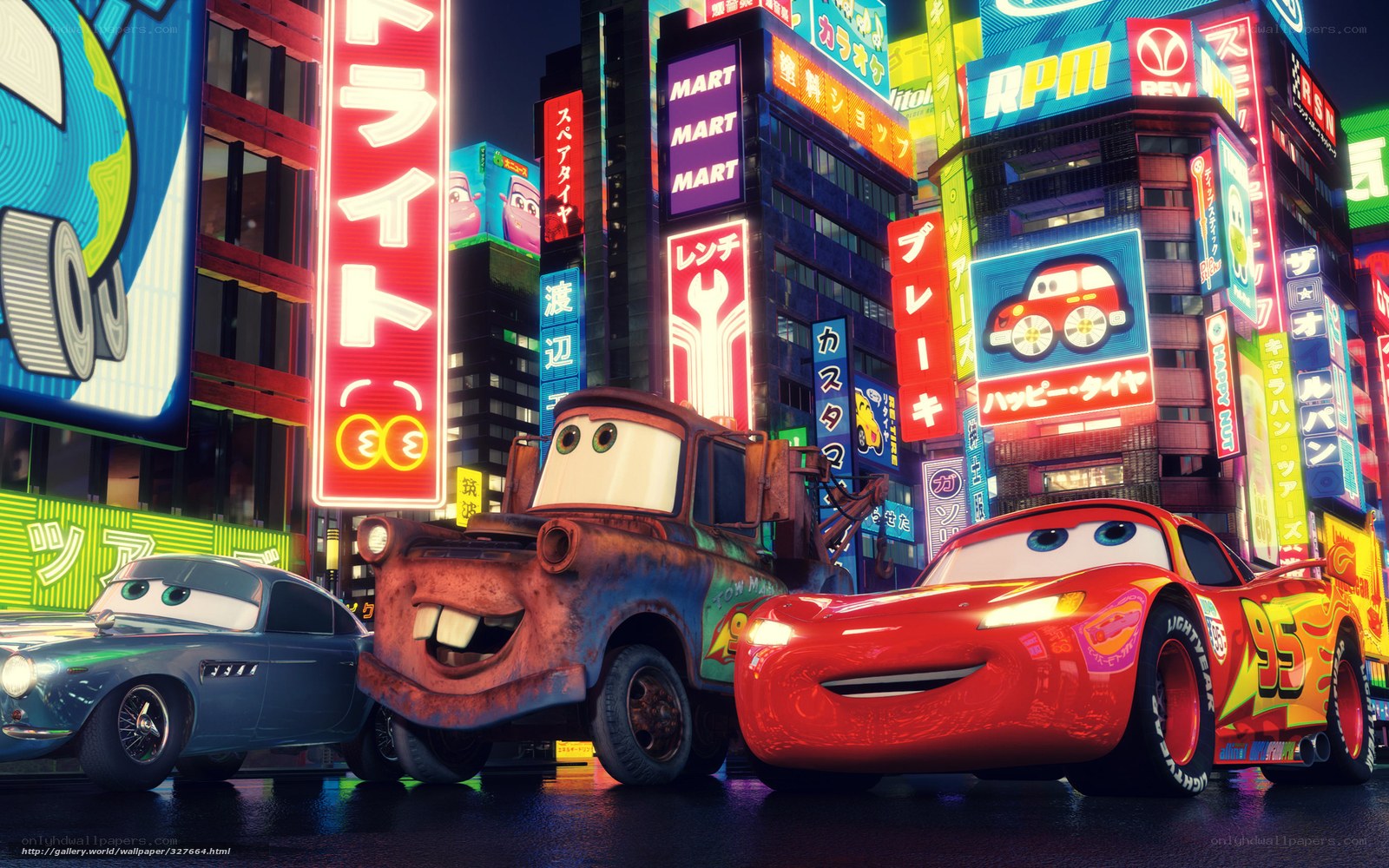 Cars in Tokyo at night