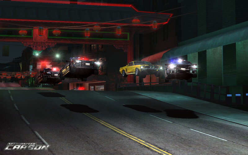 Cars jumping in Need for Speed Carbon