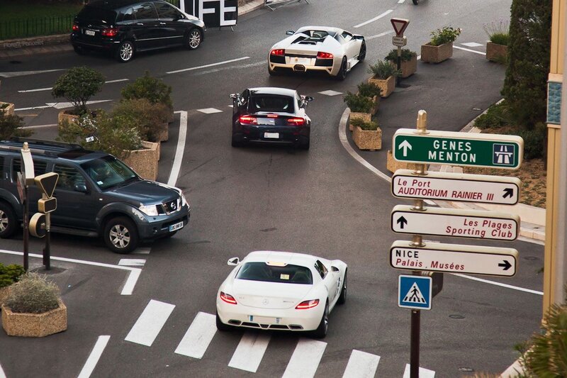 Cars on a city street