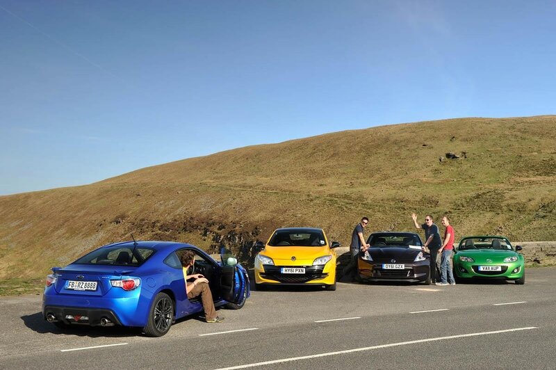 Cars on a mountain road