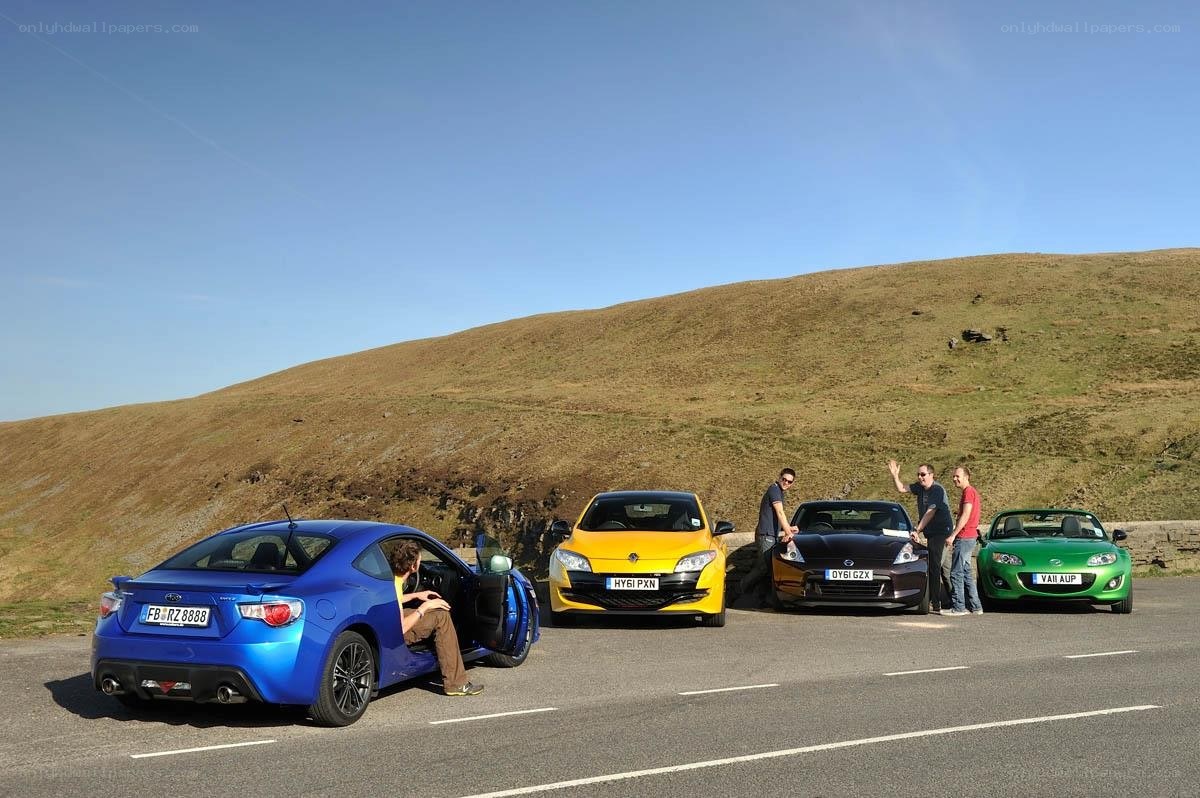 Cars on a mountain road