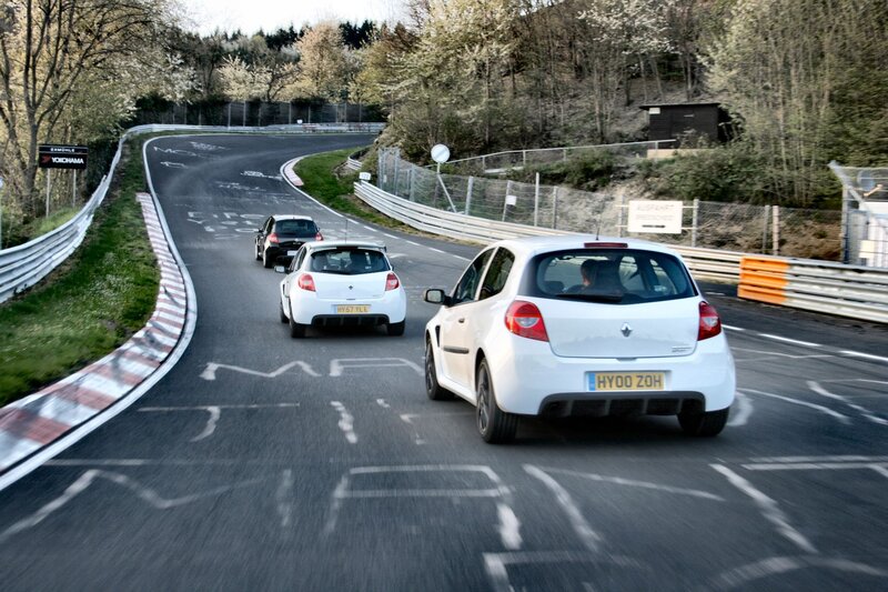 Cars on a racetrack