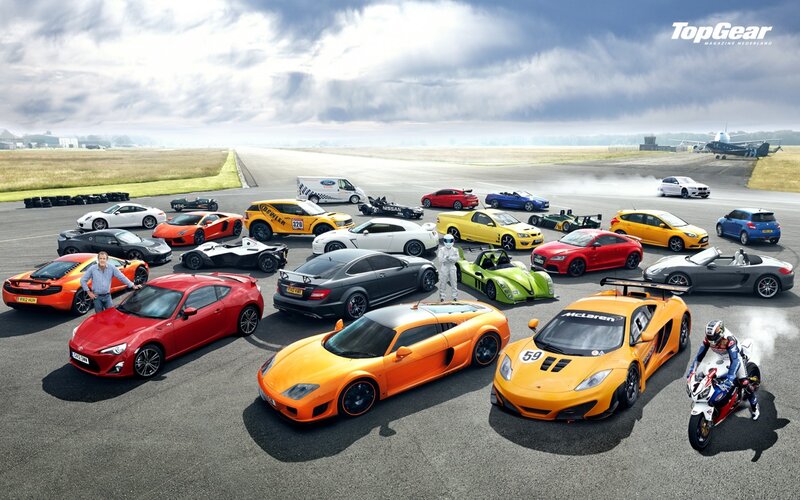 Cars on a racetrack