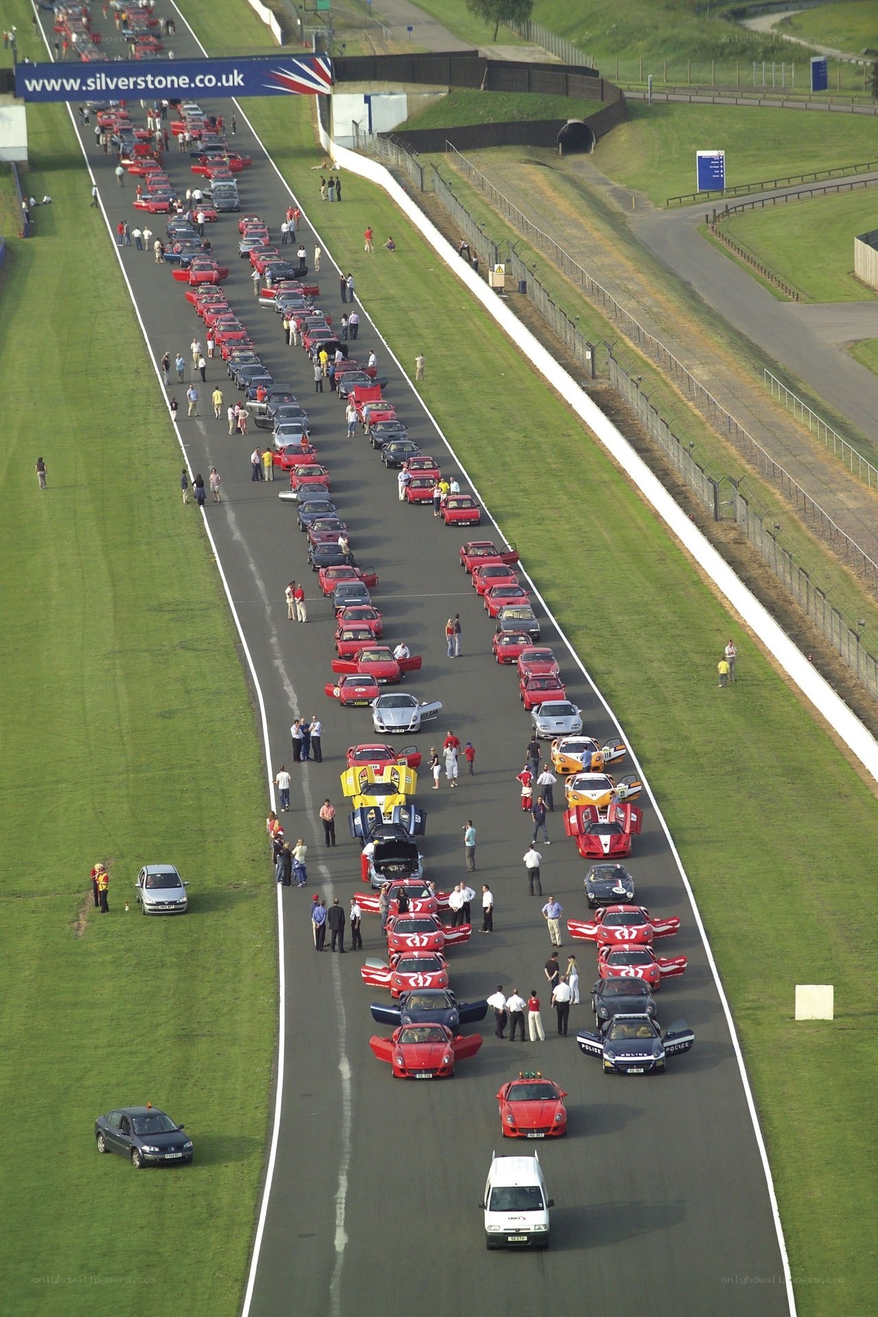 Cars on a racetrack