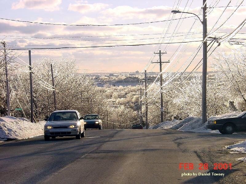 Cars on a snowy road
