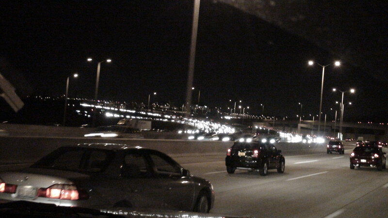 Cars on Highway at Night — Black
