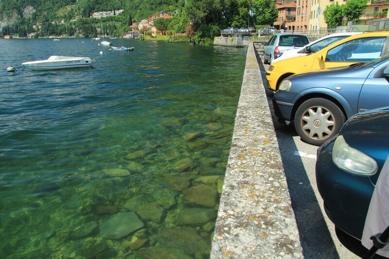 Cars Parked by Lake