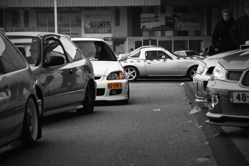 cars parked on a street