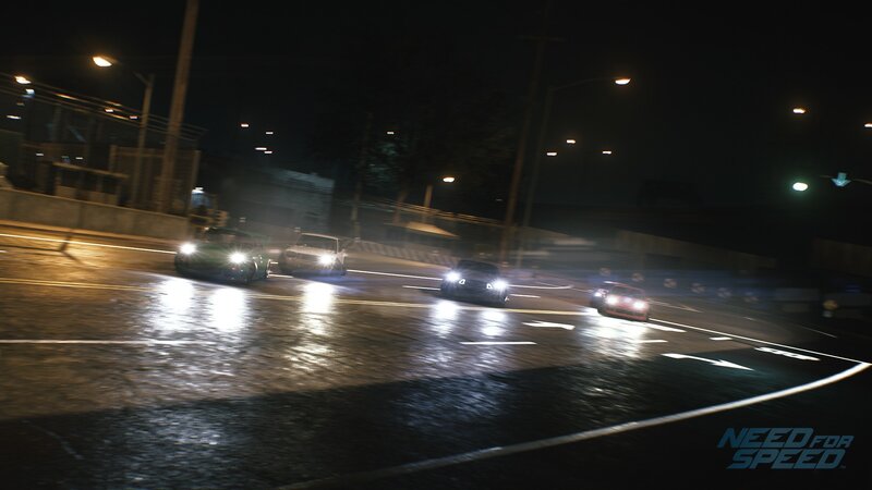Cars Racing at Night — Black, Dark, Dramatic