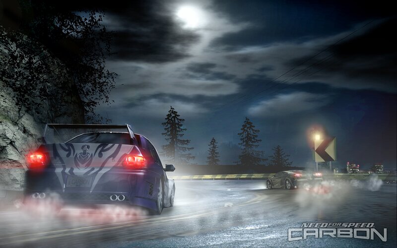 Cars Racing at Night — Black