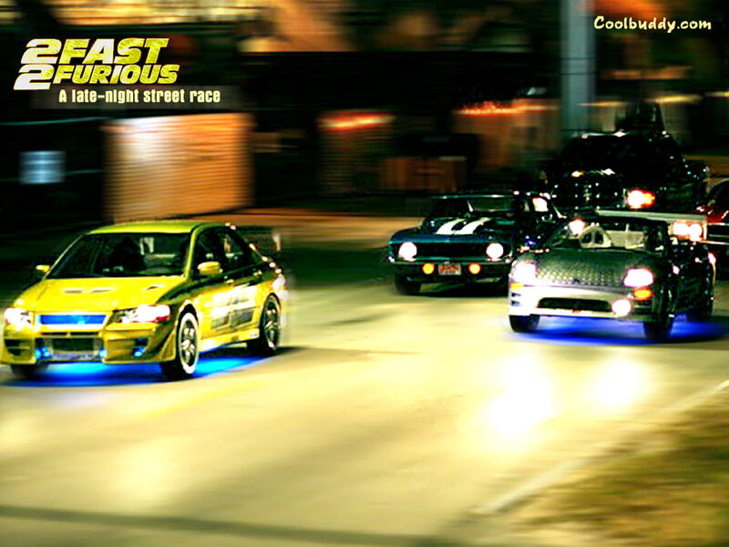 Cars Racing at Night — Yellow, Dramatic