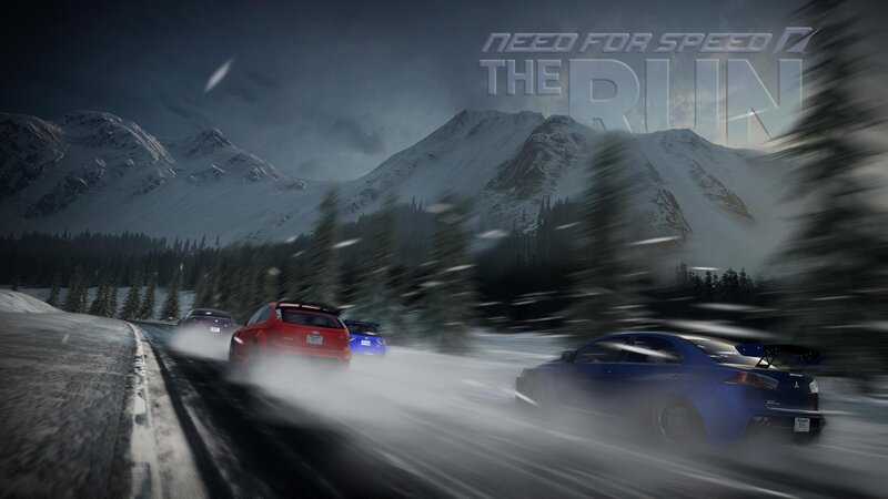 Cars Racing in Snow — Blue