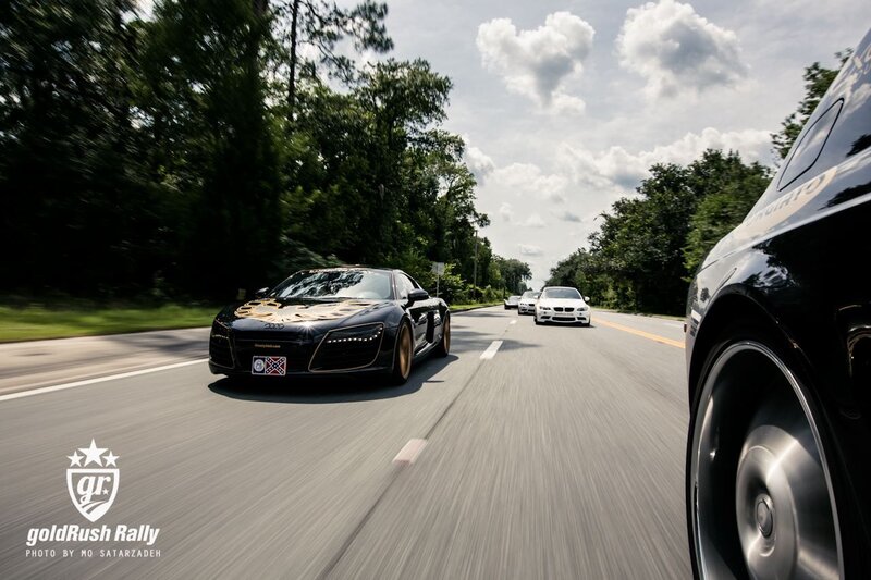 Cars racing on a road
