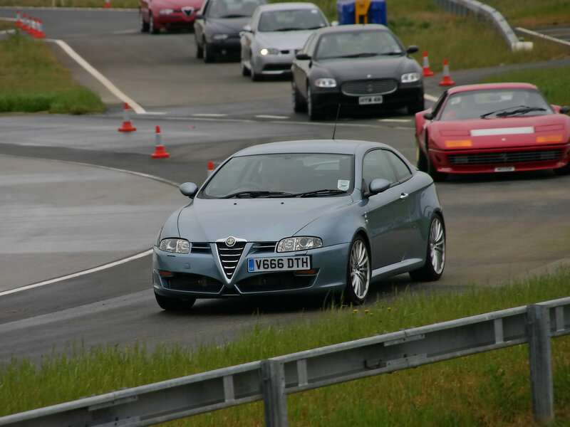 Cars racing on a track