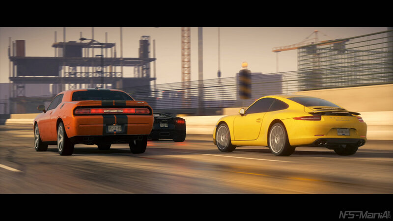 Cars Racing on Highway